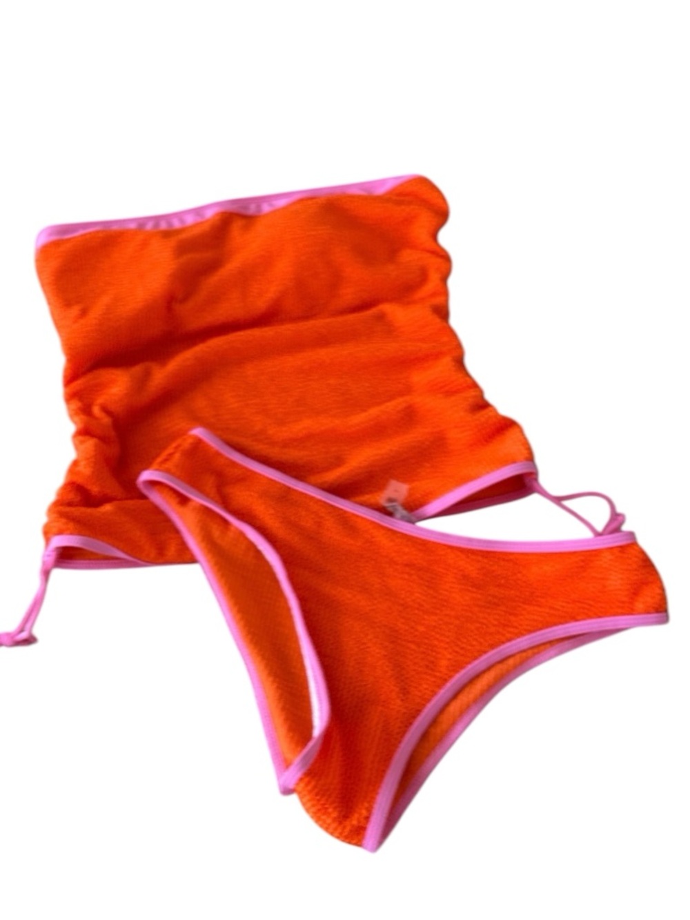 Orange Two Piece Set with Pink Trim